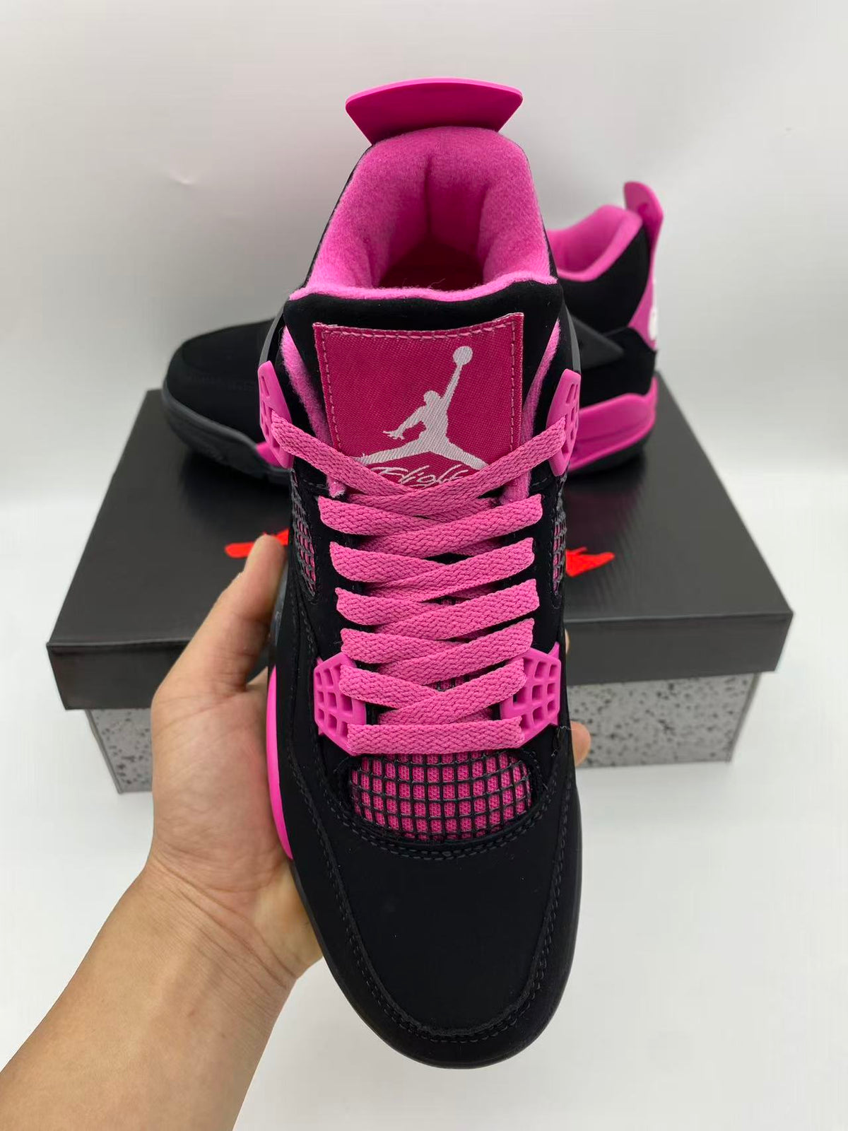 Air Jordan 4 Black & Pink Sneakers