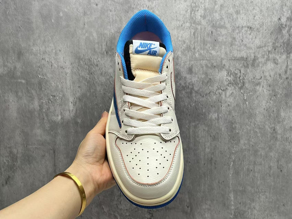 Air Jordan 1 Low Off-White & Blue Sneakers