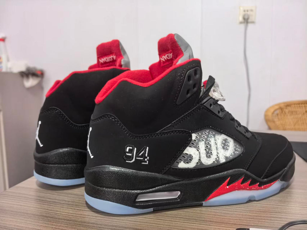 Air Jordan 5 Black & Red Sneakers