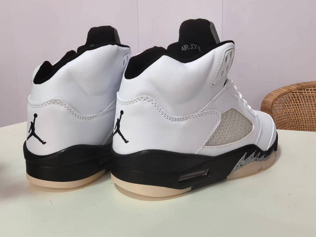 Air Jordan 5 White & Black Sneakers