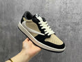 Air Jordan 1 Low Beige & Black Reverse Swoosh Sneakers