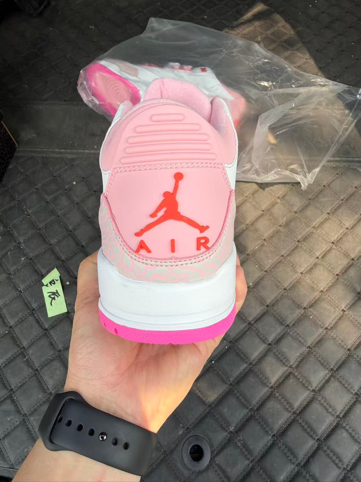 Air Jordan 3 White & Pink Sneakers with Flower Detail