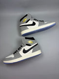 Air Jordan 1 High Grey & White Sneakers with Star Details