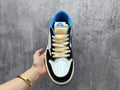 Air Jordan 1 Low Black White & Blue Reverse Swoosh Sneakers