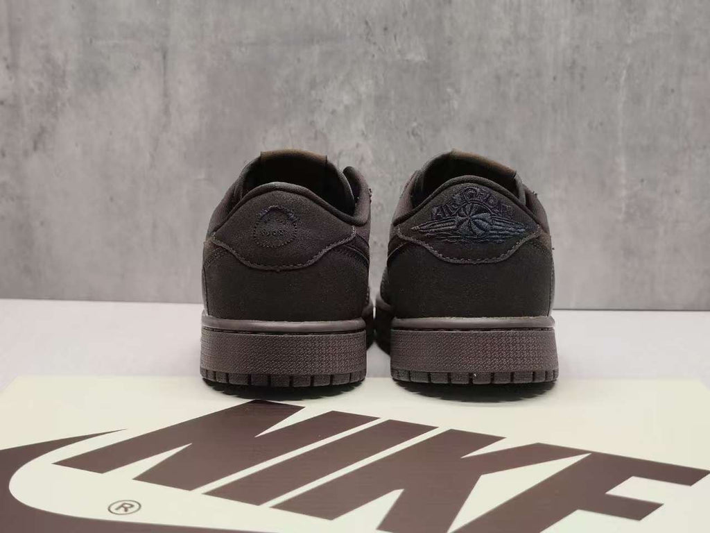 Air Jordan 1 Low Dark Brown Reverse Swoosh Sneakers