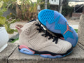 Air Jordan 6 Cream, Pink & Blue Sneakers