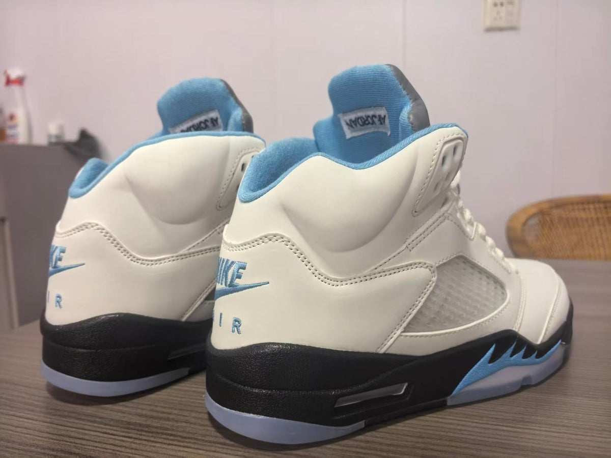 Air Jordan 5 White & Light Blue Sneakers