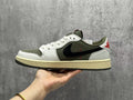 Air Jordan 1 Low Olive & White Sneakers with Black Swoosh