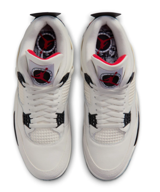 Air Jordan 4 Retro - White, Black & Red
