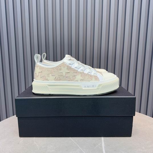 AMIRI Star Detail Low-Top Sneakers – Beige & Cream