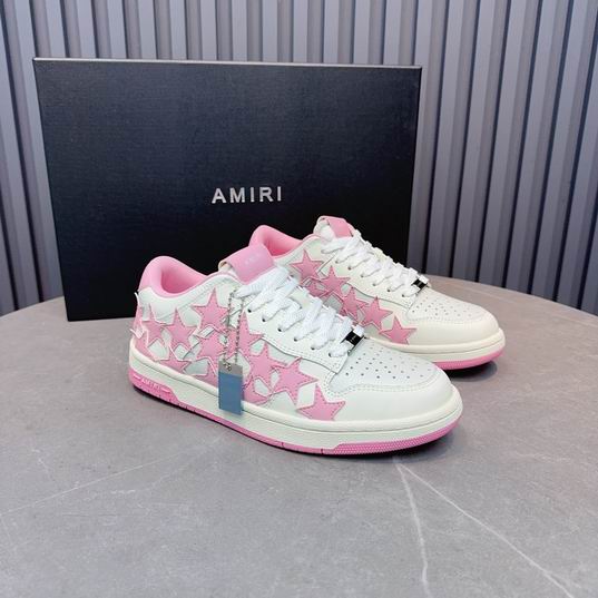 AMIRI Star Detail Low-Top Sneakers – White & Pink