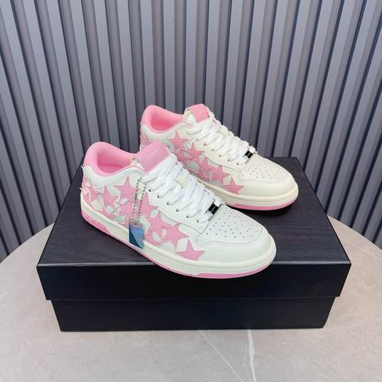 AMIRI Star Detail Low-Top Sneakers – White & Pink