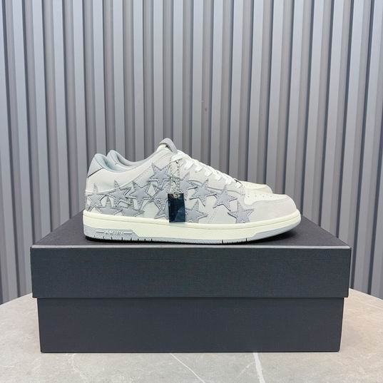 AMIRI Star Detail Low-Top Sneakers – White & Grey