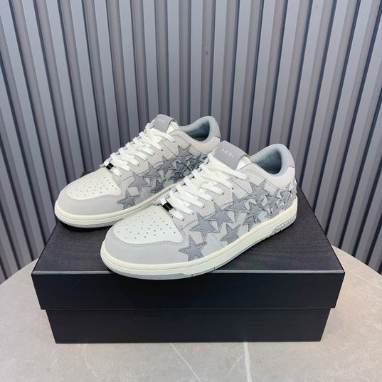 AMIRI Star Detail Low-Top Sneakers – White & Grey