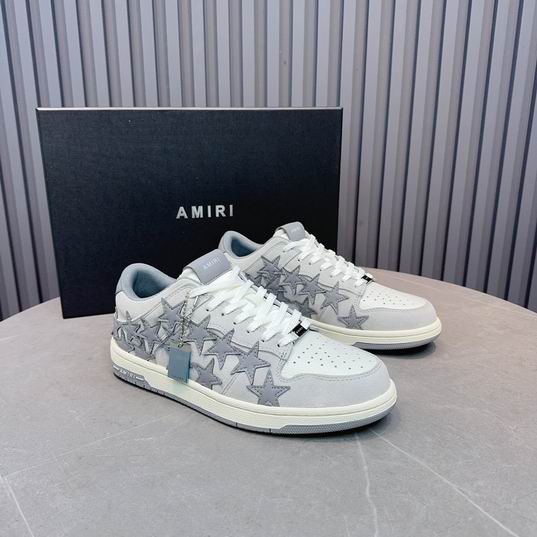 AMIRI Star Detail Low-Top Sneakers – White & Grey