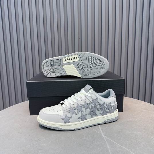 AMIRI Star Detail Low-Top Sneakers – White & Grey
