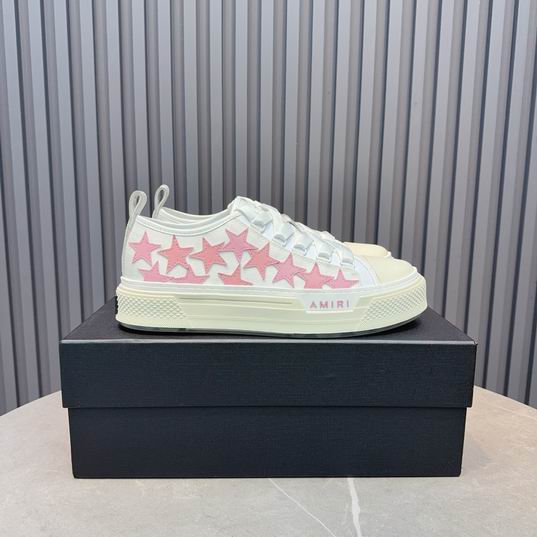 AMIRI Pink Star Low-Top Sneakers – White & Cream Sole