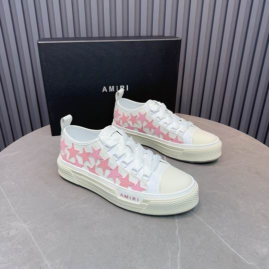 AMIRI Pink Star Low-Top Sneakers – White & Cream Sole