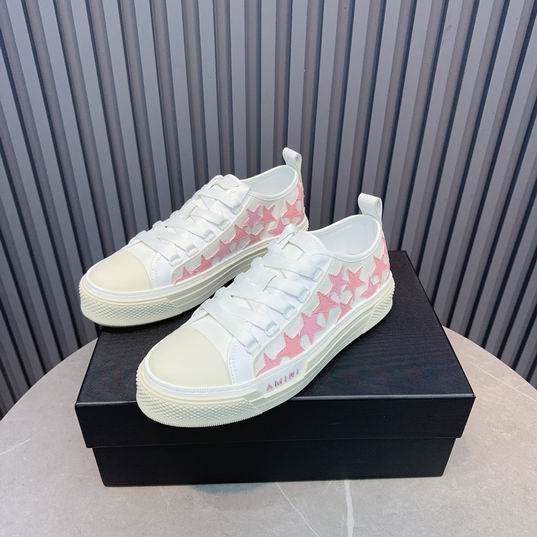 AMIRI Pink Star Low-Top Sneakers – White & Cream Sole