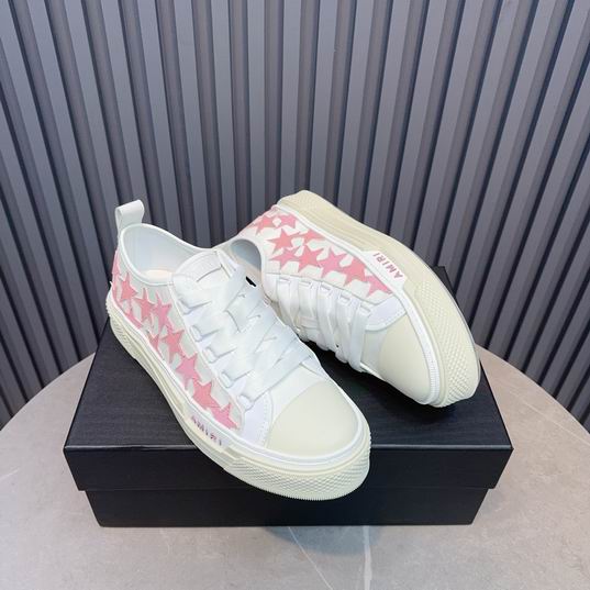 AMIRI Pink Star Low-Top Sneakers – White & Cream