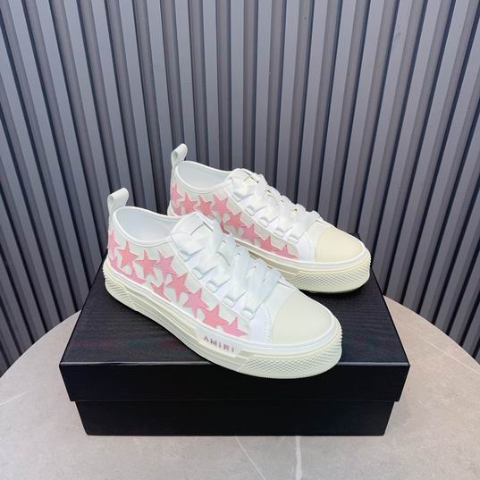 AMIRI Pink Star Low-Top Sneakers – White & Cream