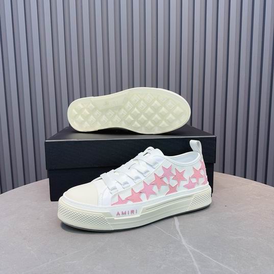 AMIRI Pink Star Low-Top Sneakers – White & Cream Sole