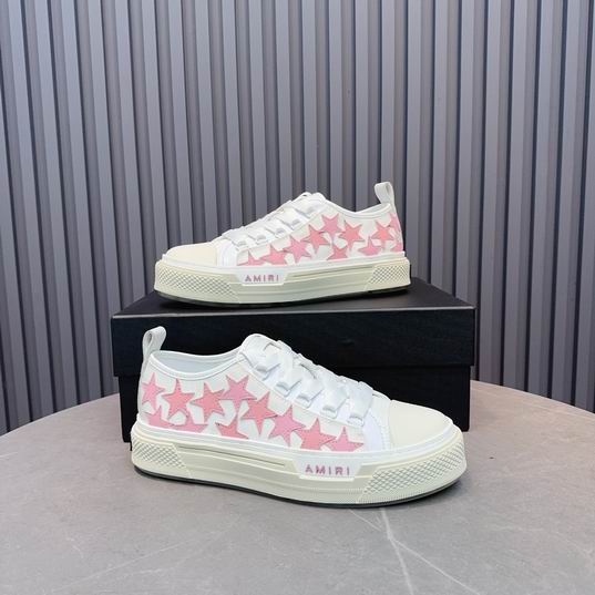 AMIRI Pink Star Low-Top Sneakers – White & Cream Sole