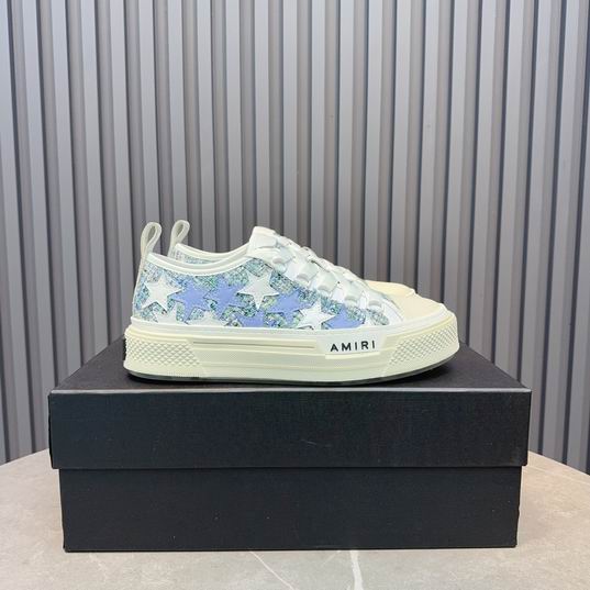 AMIRI Star Detail Low-Top Sneakers – Blue & White