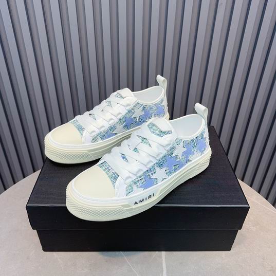 AMIRI Star Detail Low-Top Sneakers – Blue & White