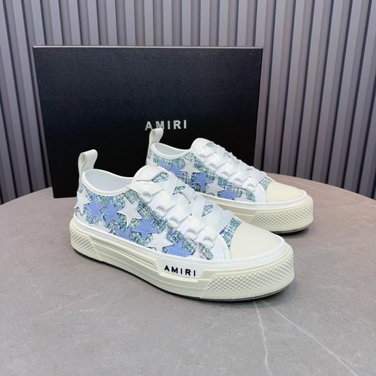 AMIRI Star Detail Low-Top Sneakers – Blue & White