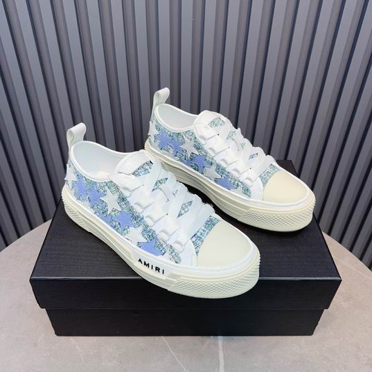 AMIRI Star Detail Low-Top Sneakers – Blue & White