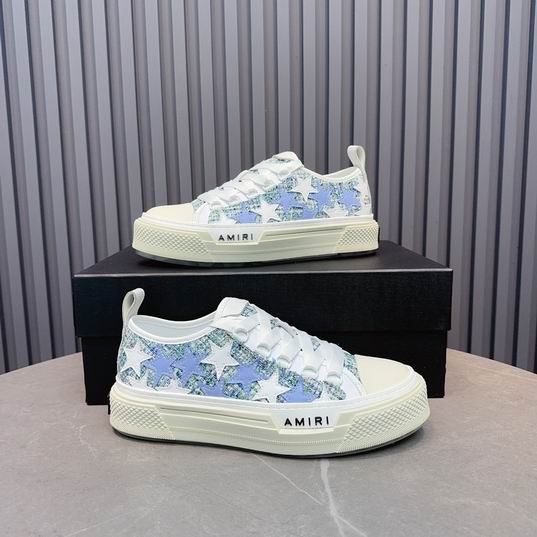 AMIRI Star Detail Low-Top Sneakers – Blue & White