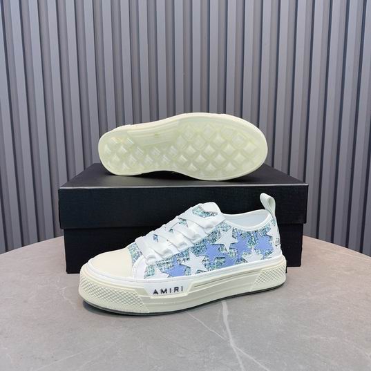 AMIRI Star Detail Low-Top Sneakers – Blue & White