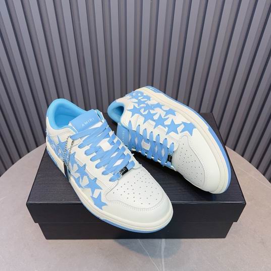 AMIRI Blue Star Low-Top Sneakers – White & Blue