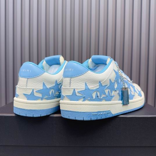 AMIRI Star Detail Low-Top Sneakers – White & Light Blue