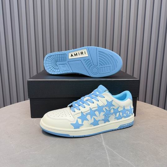 AMIRI Blue Star Low-Top Sneakers – White & Blue