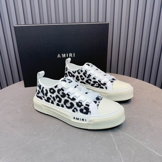 AMIRI Leopard Print Low-Top Sneakers – Black & White