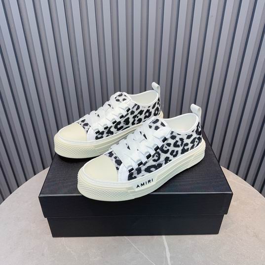 AMIRI Leopard Print Low-Top Sneakers – Black & White