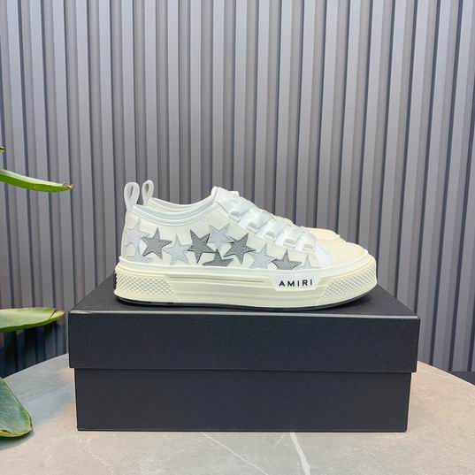 AMIRI Silver-Tone Star Low-Top Sneakers – White