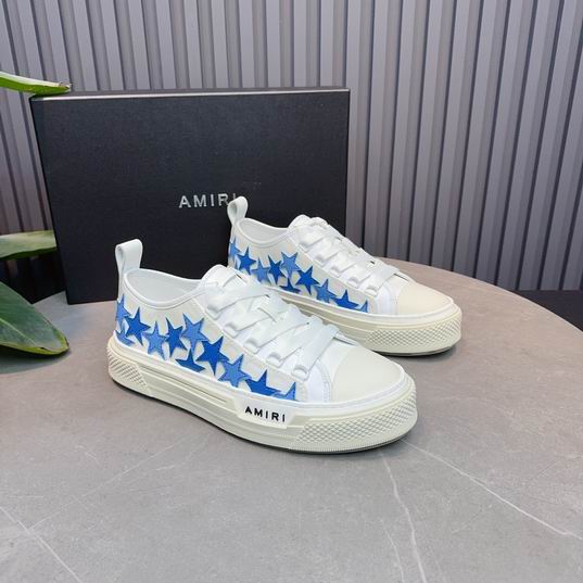 AMIRI Blue Star Low-Top Sneakers – White & Cream