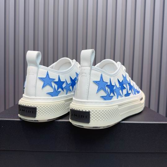 AMIRI Blue Star Low-Top Sneakers – White & Cream