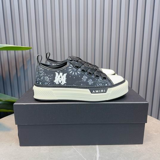 AMIRI Paisley Print Low-Top Sneakers – Black & White