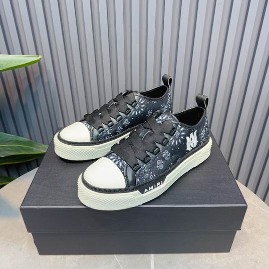AMIRI Bandana Print Low-Top Sneakers – Black & Cream