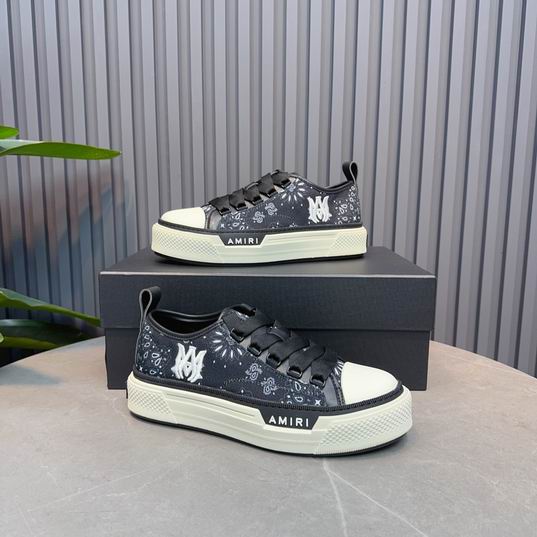 AMIRI Bandana Print Low-Top Sneakers – Black & Cream