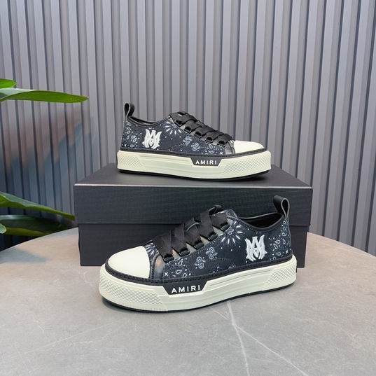 AMIRI Paisley Print Low-Top Sneakers – Black & White