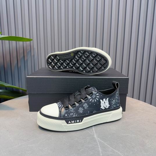 AMIRI Paisley Print Low-Top Sneakers – Black & White