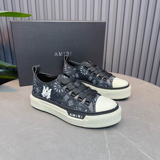 AMIRI Paisley Print Low-Top Sneakers – Black & White