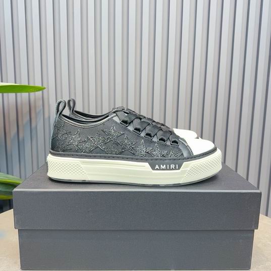 AMIRI Tonal Star Low-Top Sneakers – Black & White