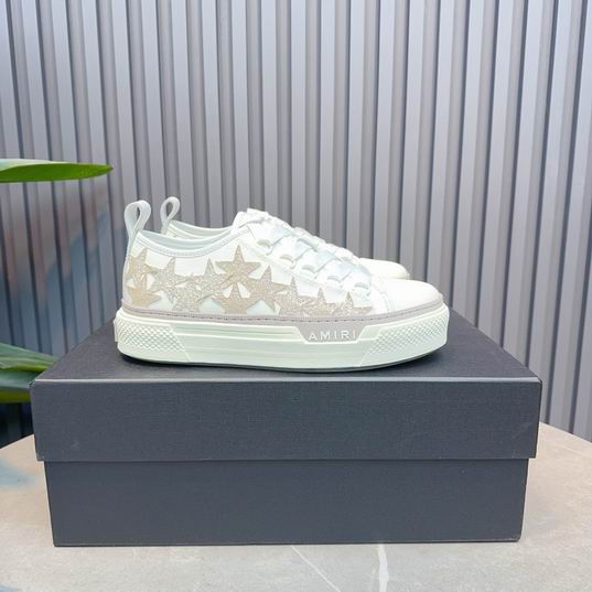 AMIRI Beige Star Low-Top Sneakers – White & Cream