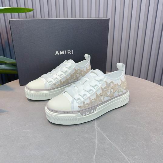 AMIRI Beige Star Low-Top Sneakers – White & Cream